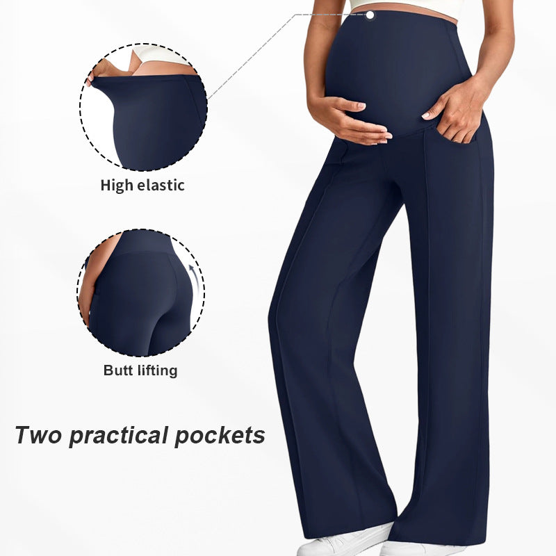 High-Waisted Wide Leg Maternity Pants