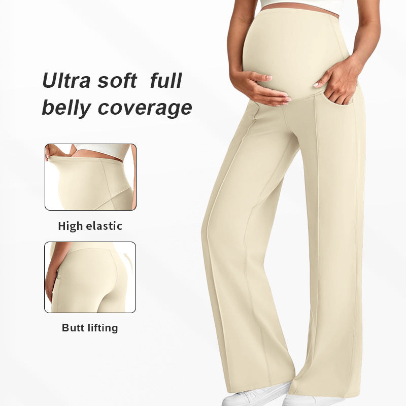 High-Waisted Wide Leg Maternity Pants