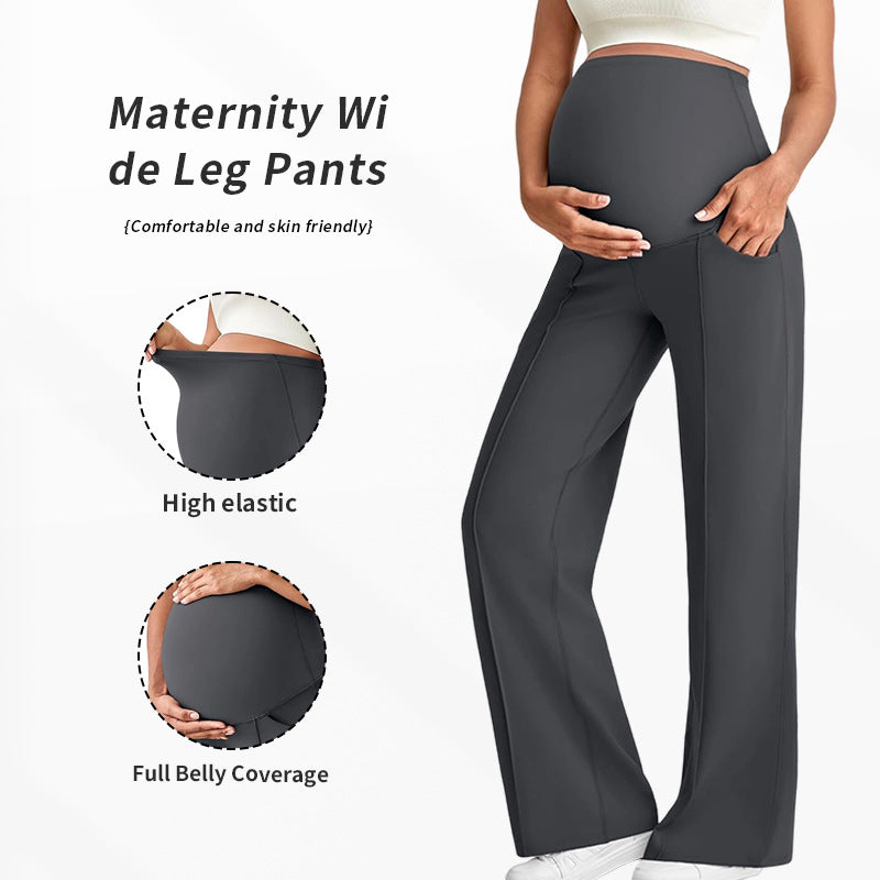 High-Waisted Wide Leg Maternity Pants