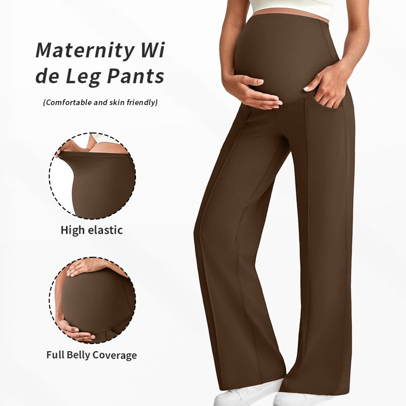 High-Waisted Wide Leg Maternity Pants